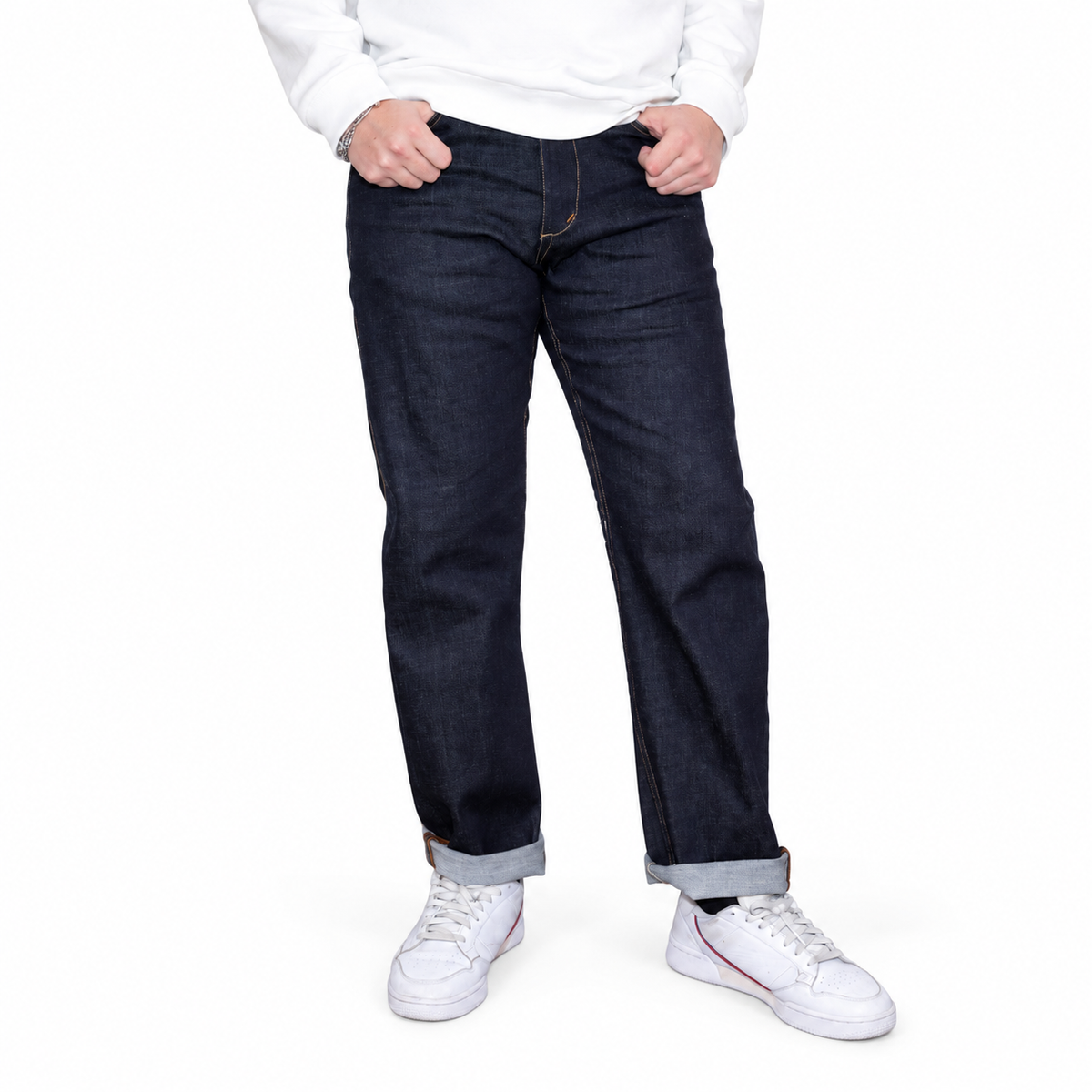 Martins Jeans — Indigo — front angle studio view