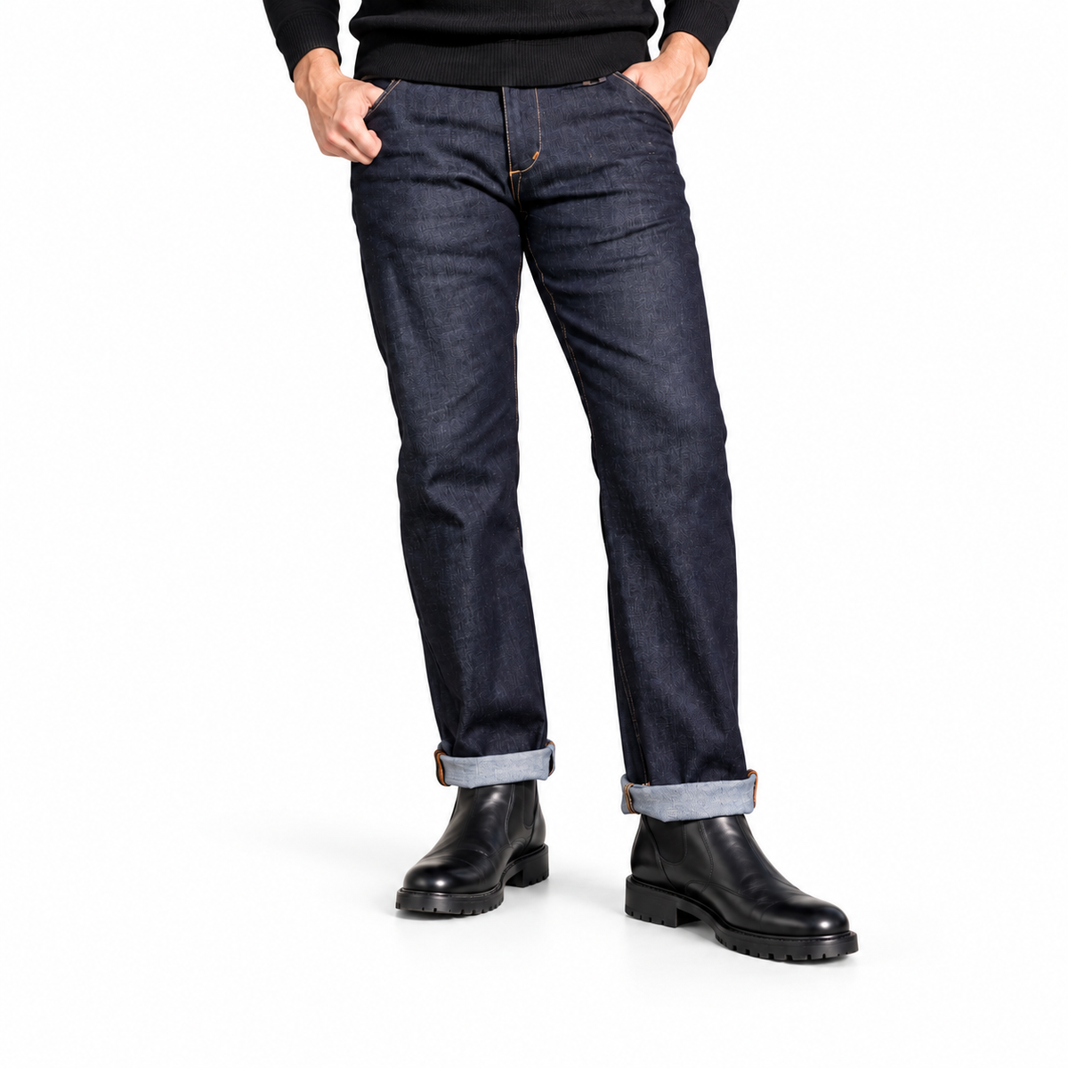 Martins Jeans — Indigo — model view on a white studio background