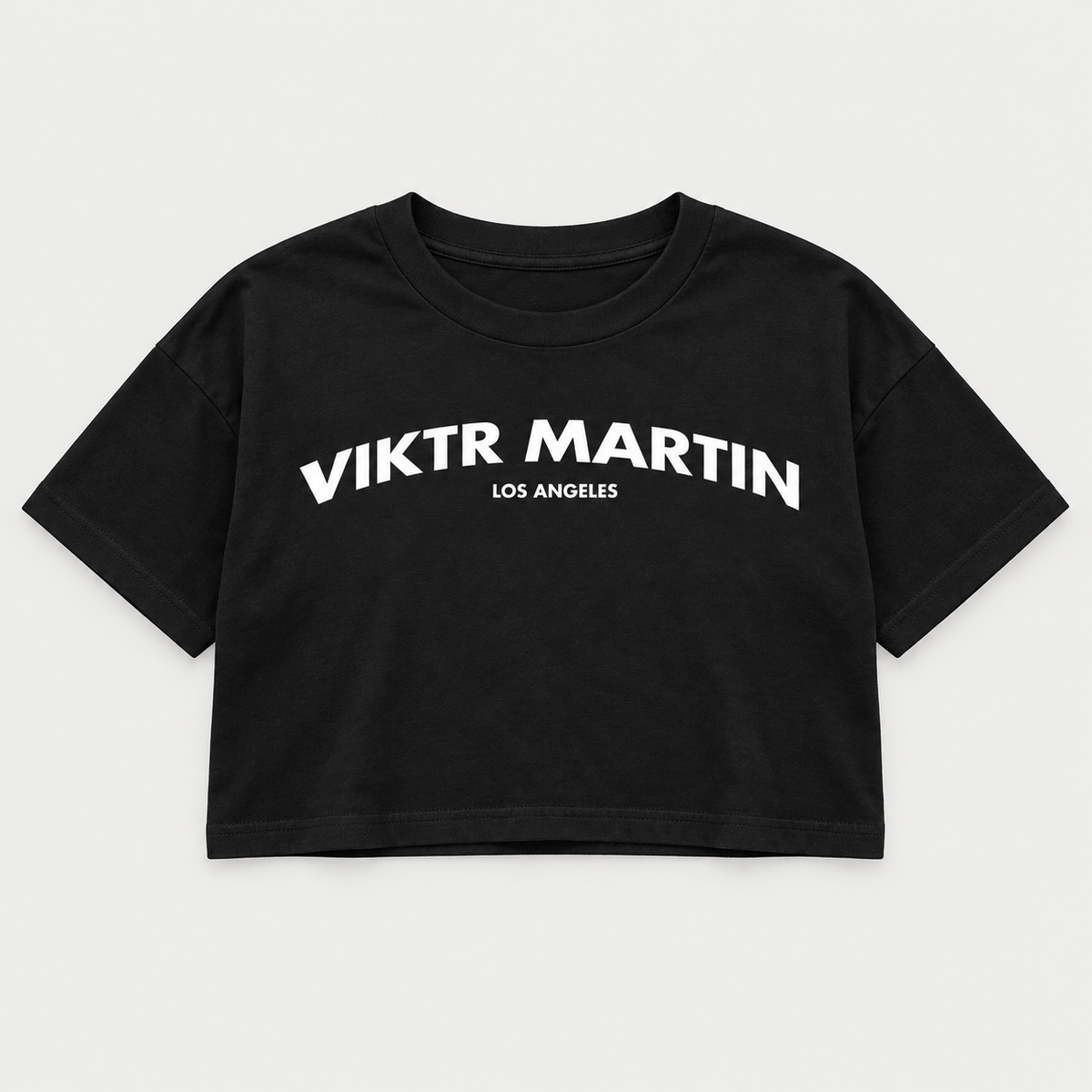 Sello Cropped T-Shirt — alternate black and white colorway