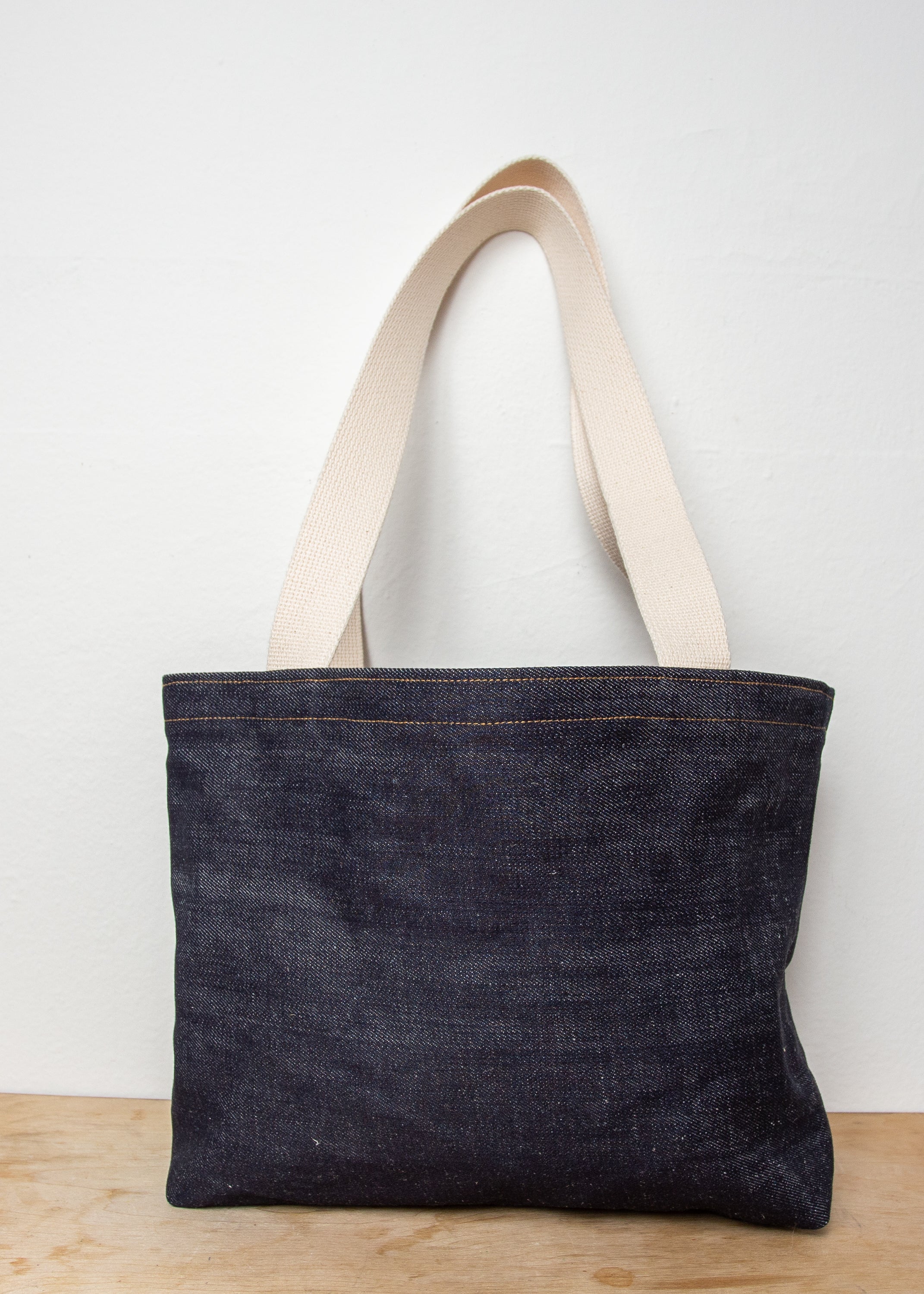 【PORTERNA】Ray Denim Tote Bag Handmade Rxtra Large Denim Bag, Jean Tote Bag, Blue